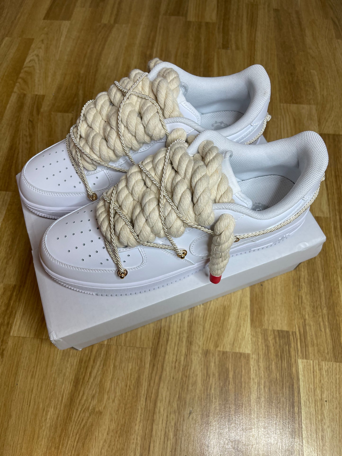 Biege rope double lace Airforce 1 - Ropekickz