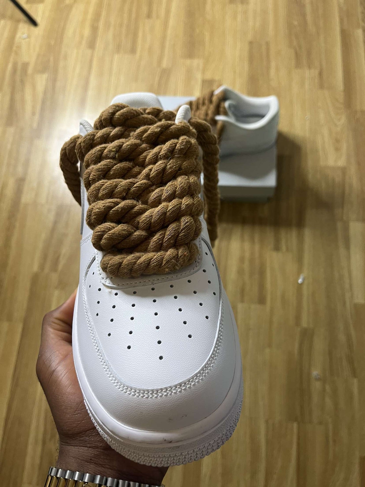Brown rope lace AF1