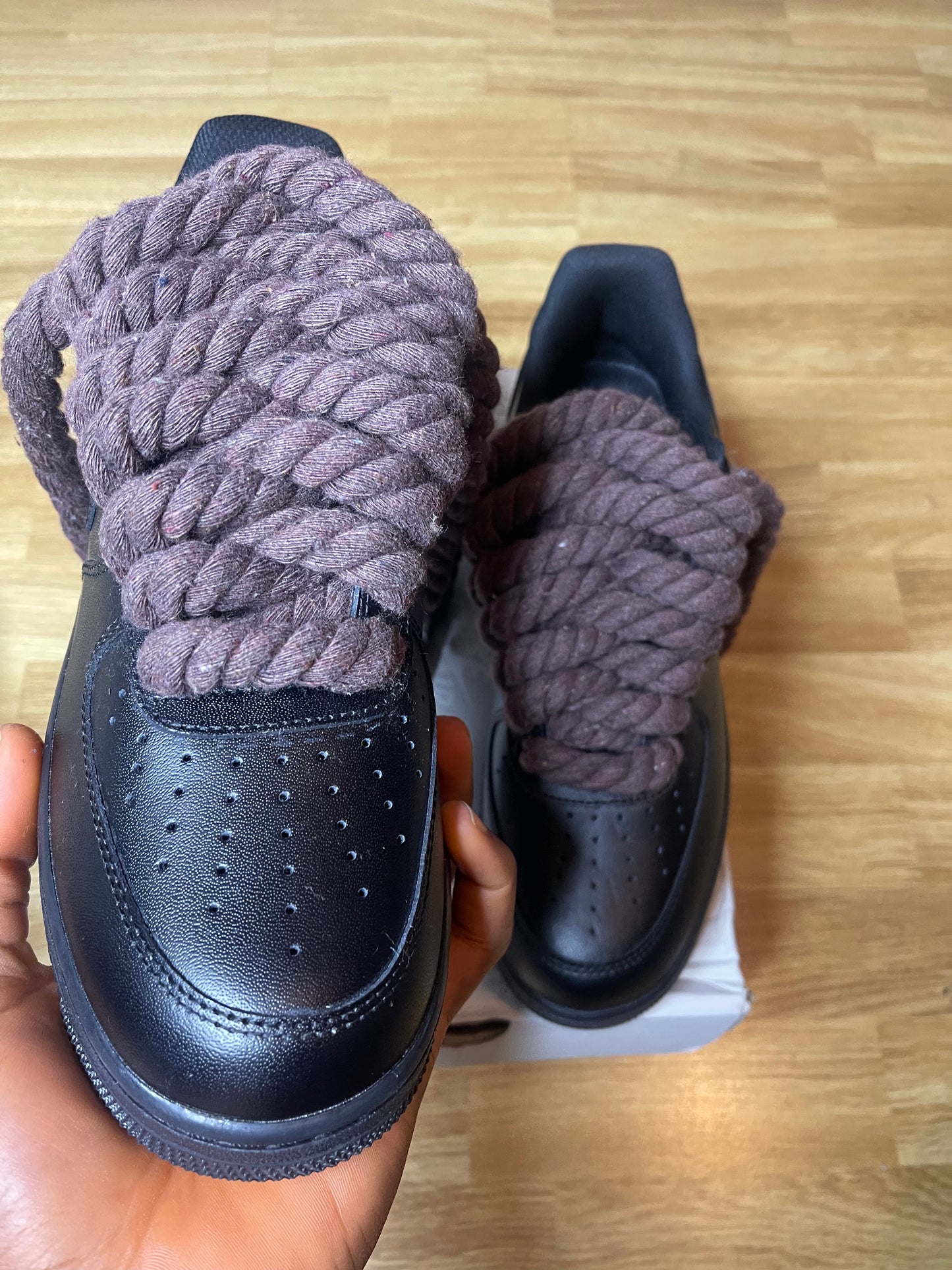 Dark brown rope black AF1