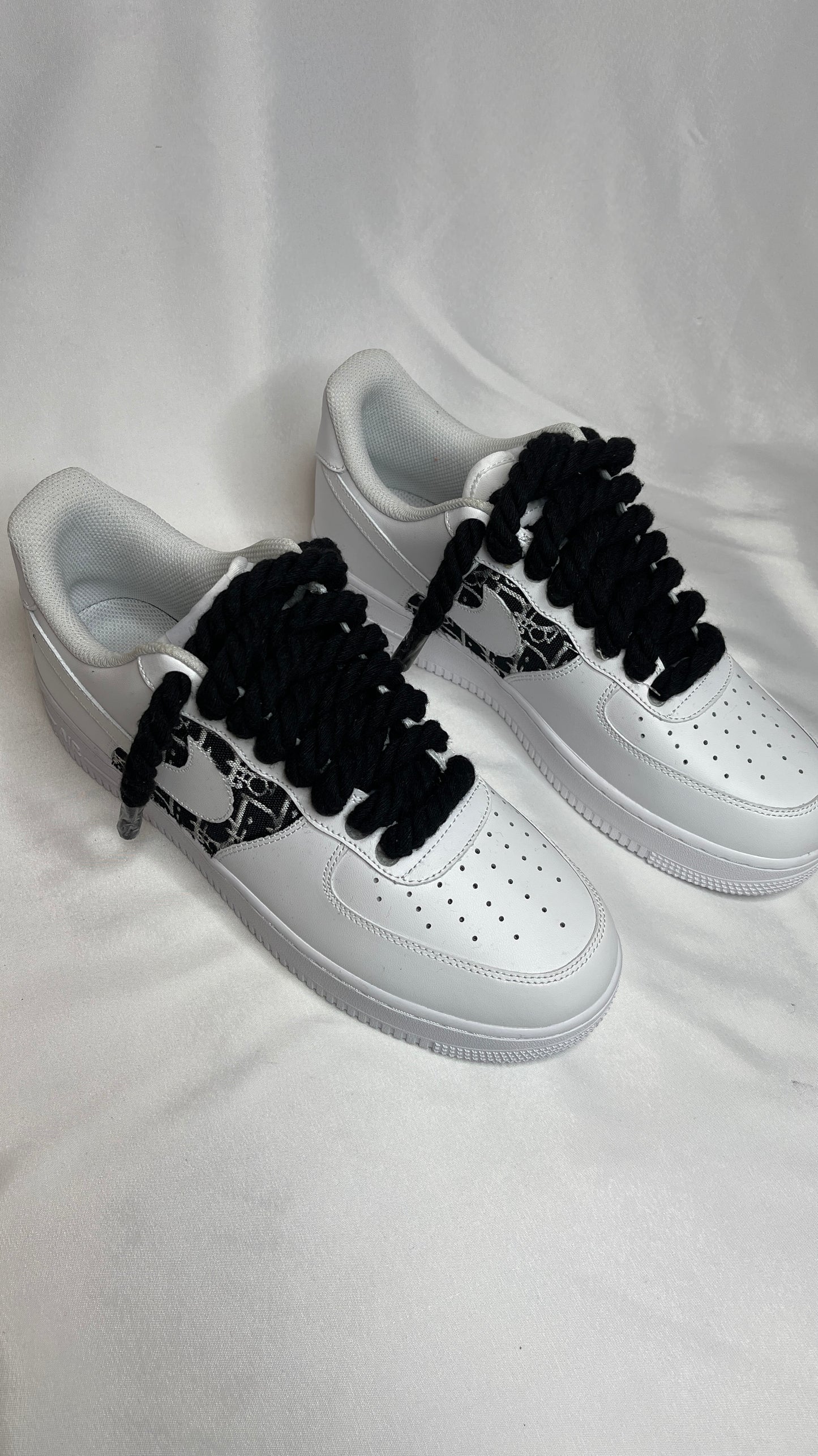blue rope X black Dior rope airforce 1s