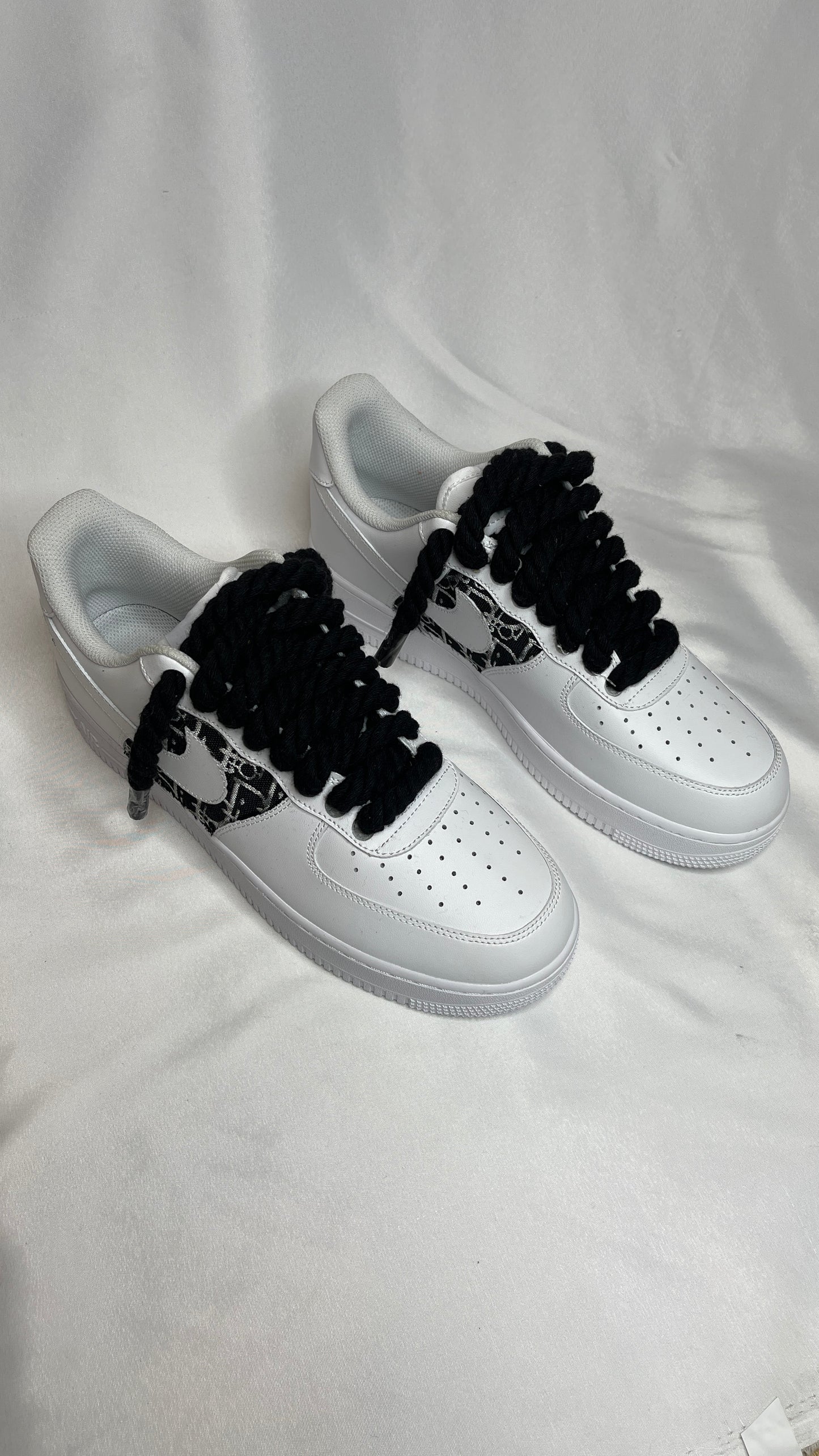 blue rope X black Dior rope airforce 1s