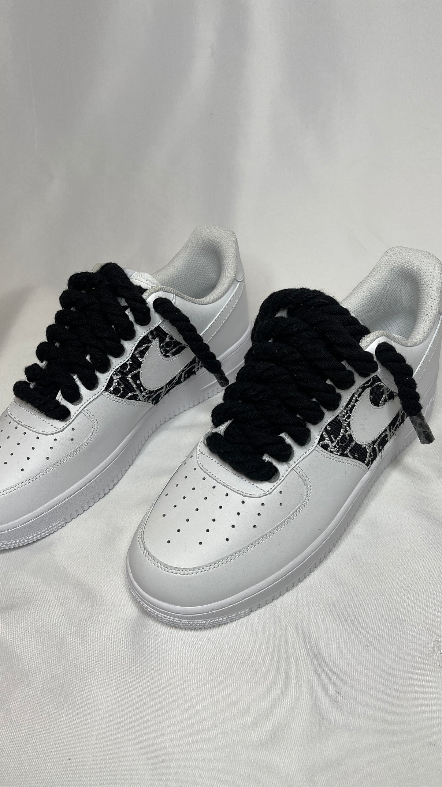 blue rope X black Dior rope airforce 1s