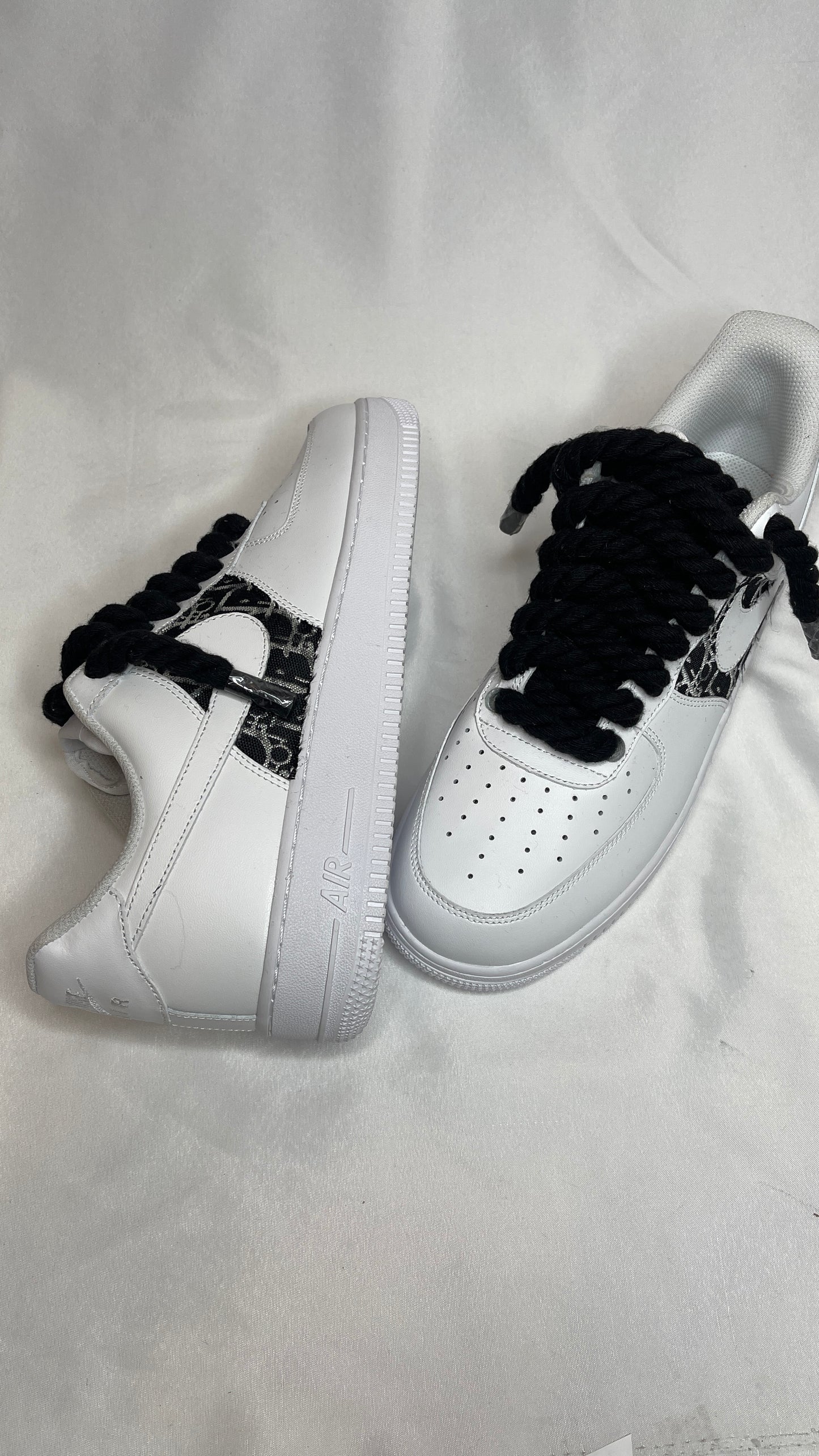 blue rope X black Dior rope airforce 1s