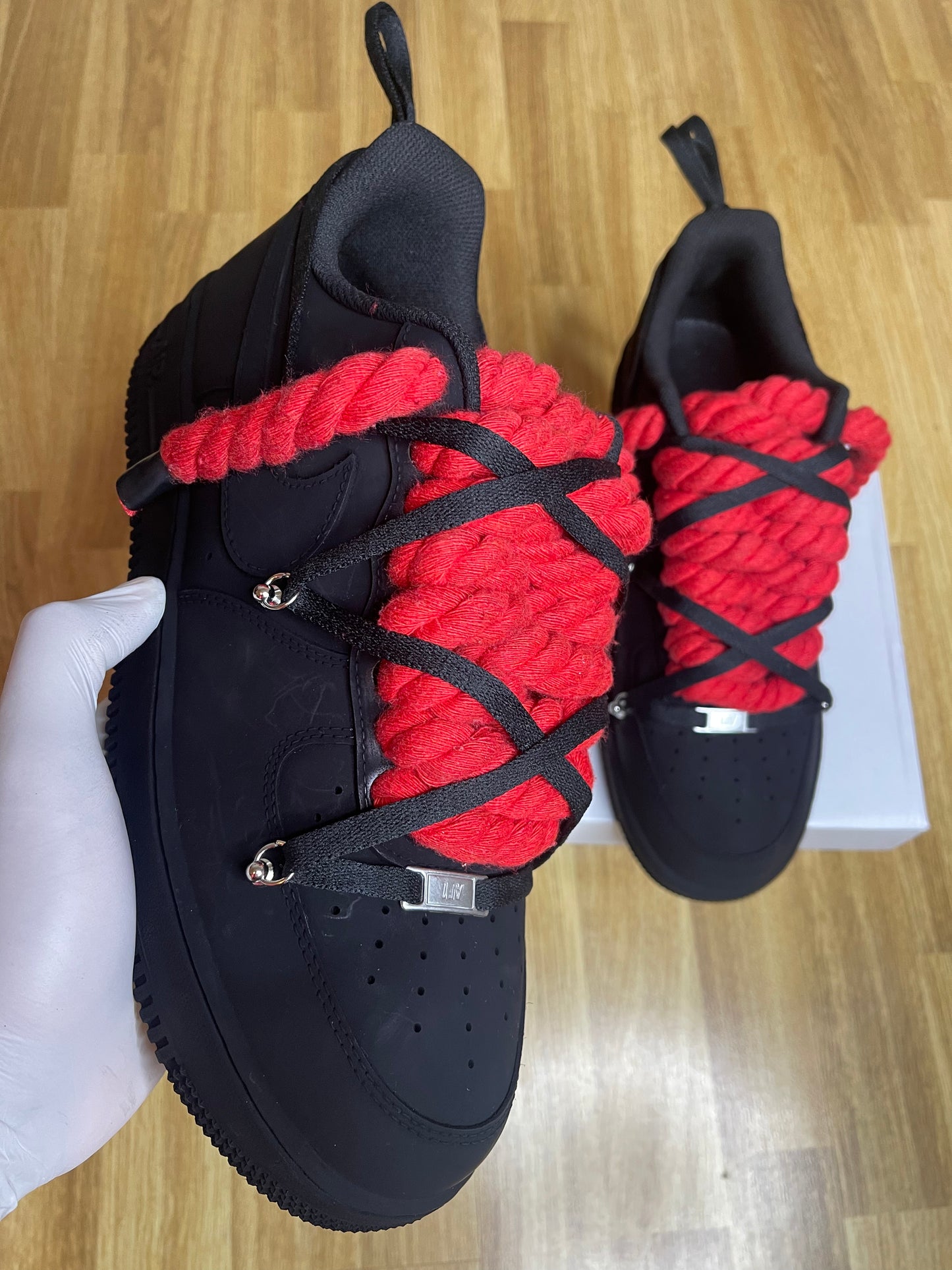 Vanta black double lace Black/red AF1