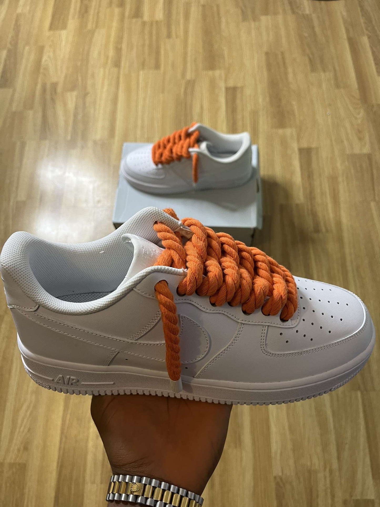 Orange rope lace AF1 - Ropekickz