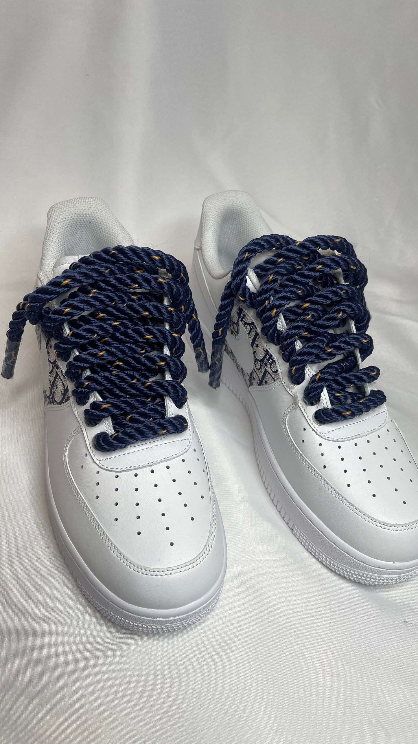 Dior X navy blue rope airforce 1s