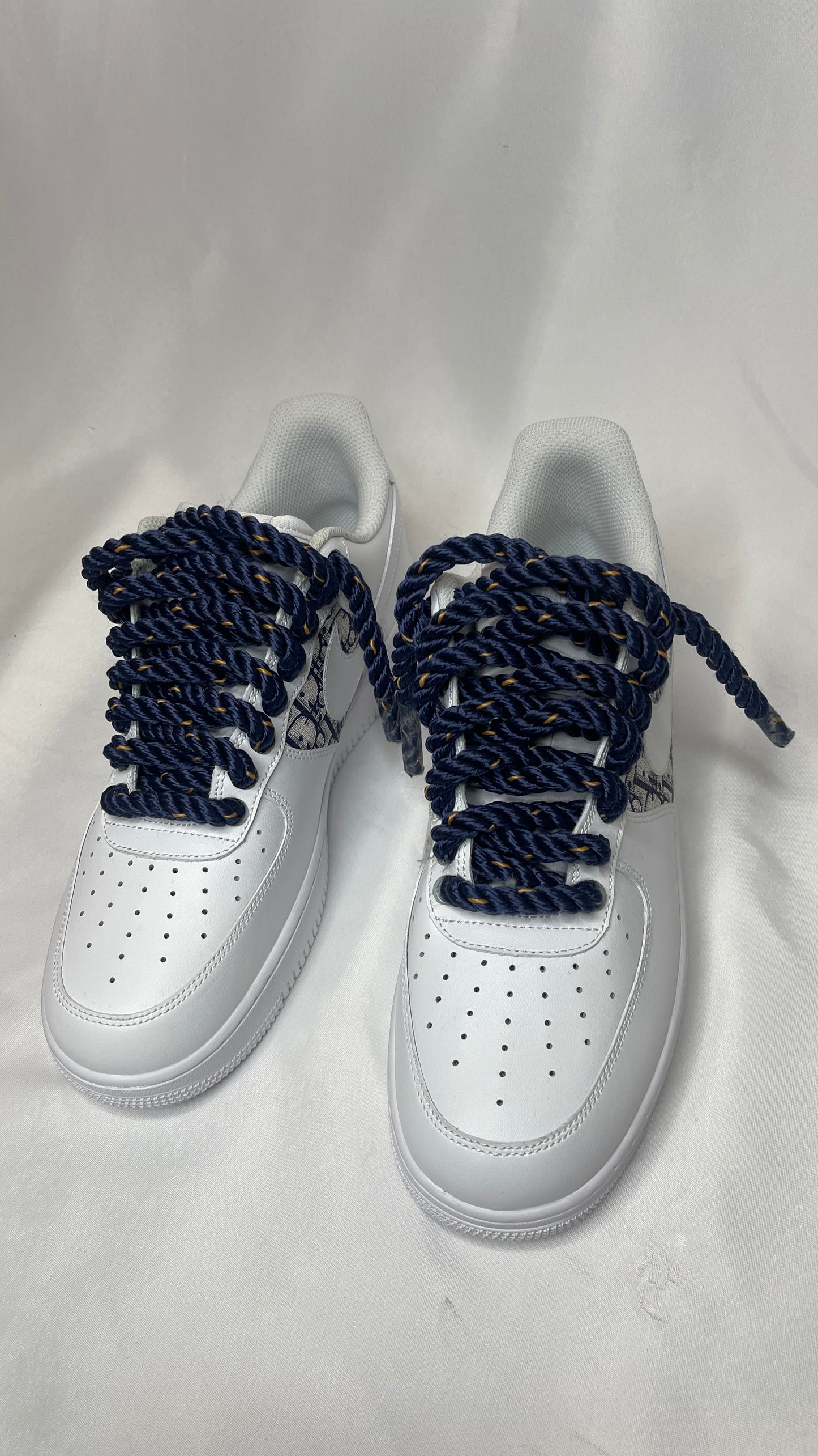 Dior X navy blue rope airforce 1s