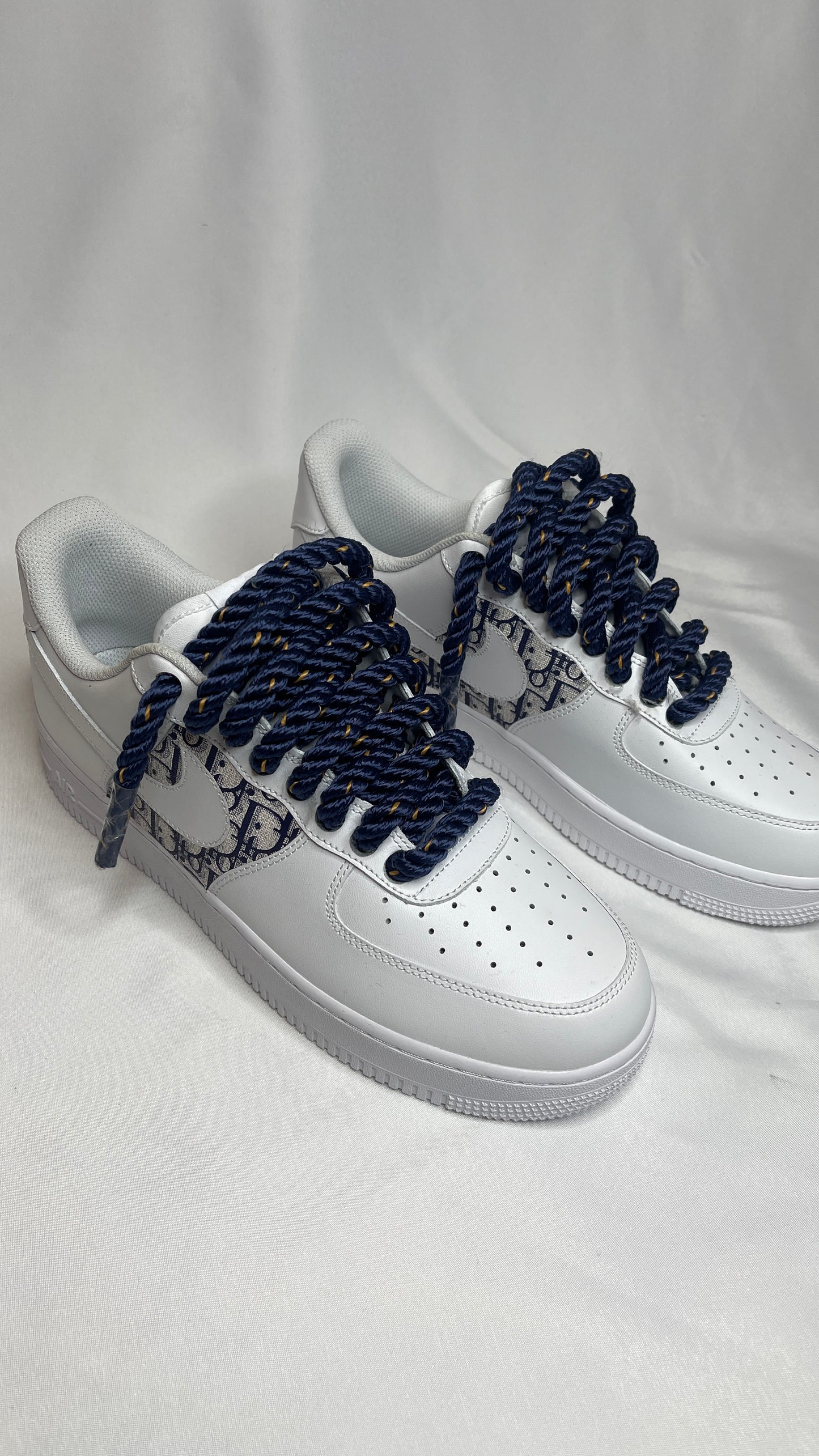 Dior X navy blue rope airforce 1s