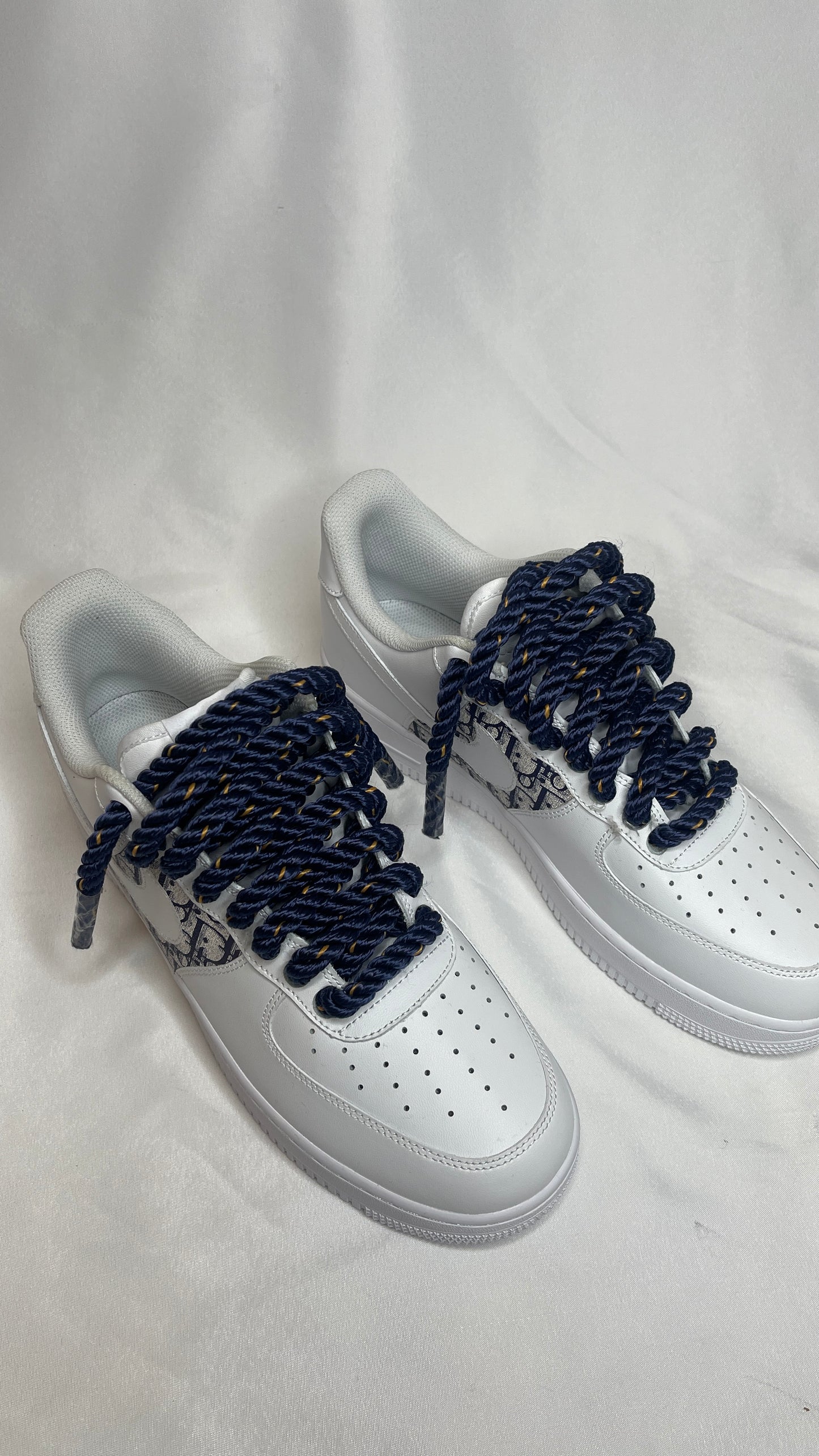 Dior X navy blue rope airforce 1s