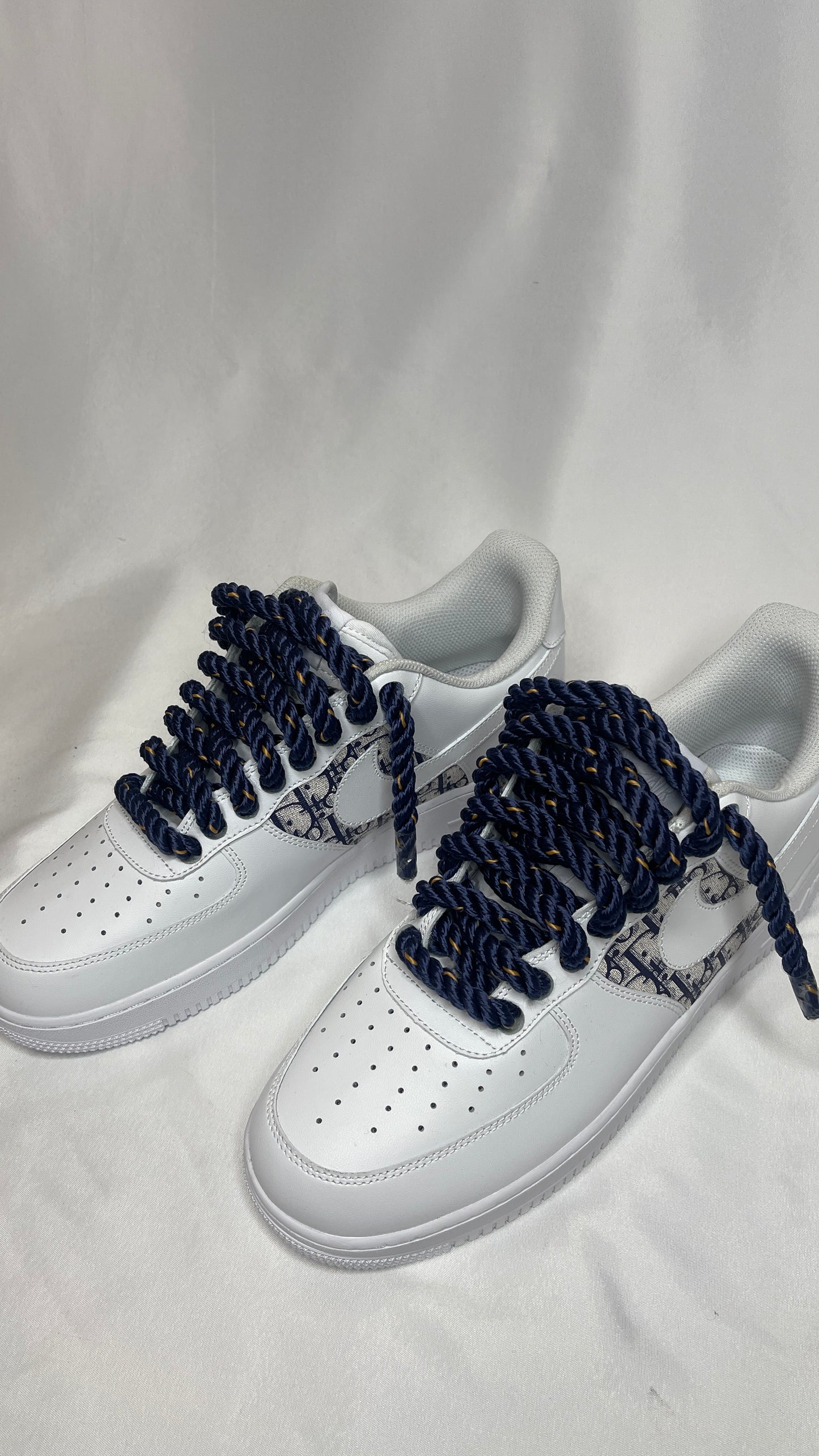 Dior X navy blue rope airforce 1s