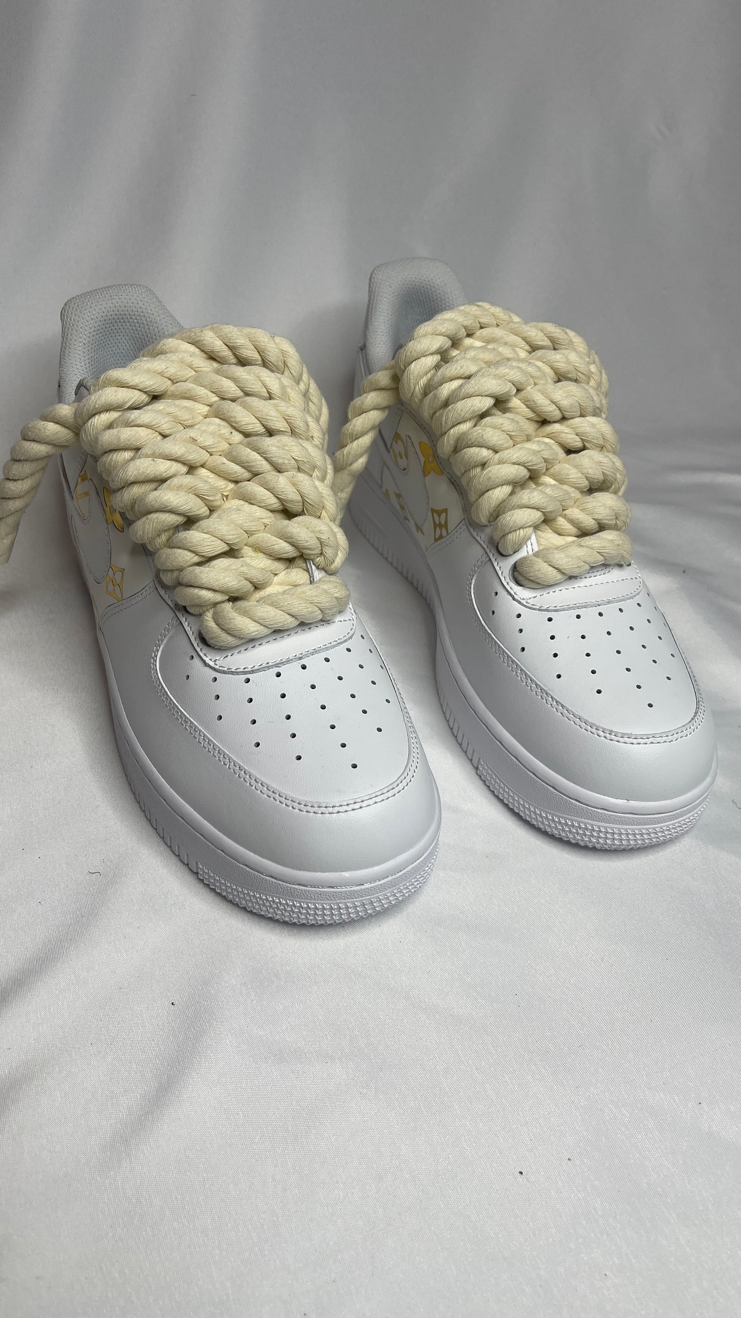 LV X beige rope airforce 1s