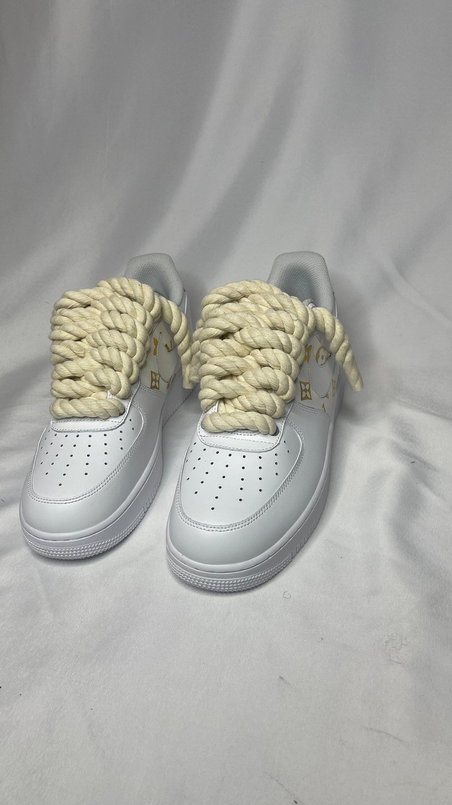 LV X beige rope airforce 1s